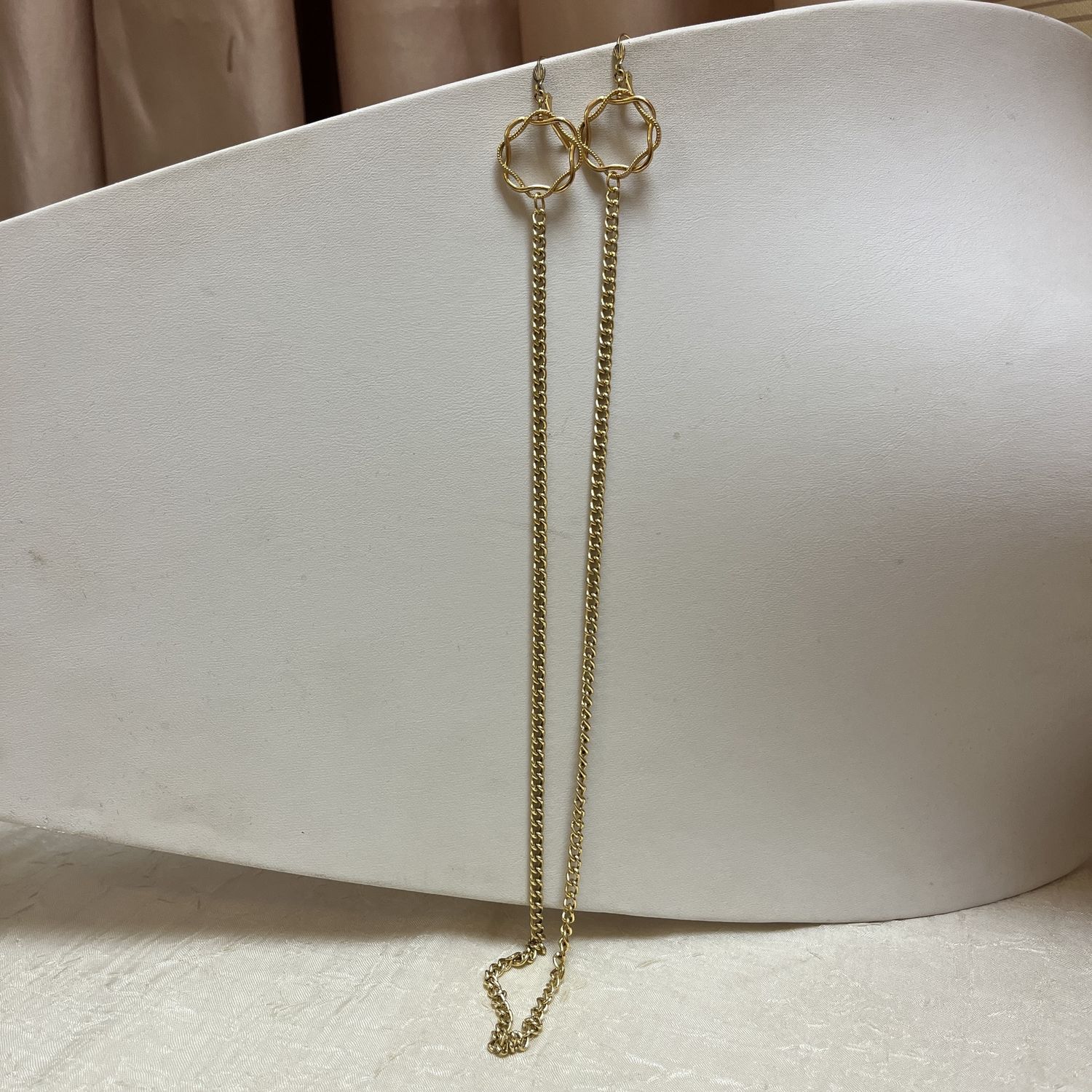 Gold Hoops Earring Chain
