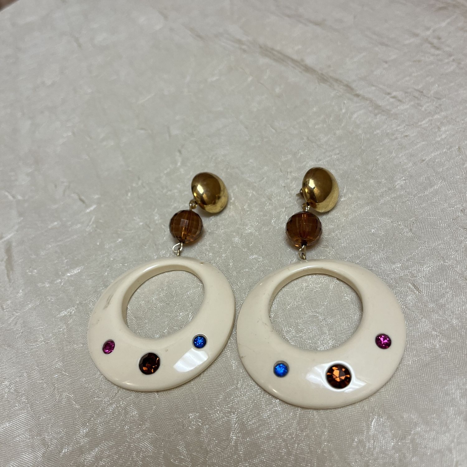 Brown Rhinestones Earrings