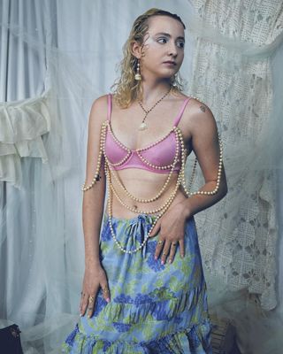 Draped pearl Bra