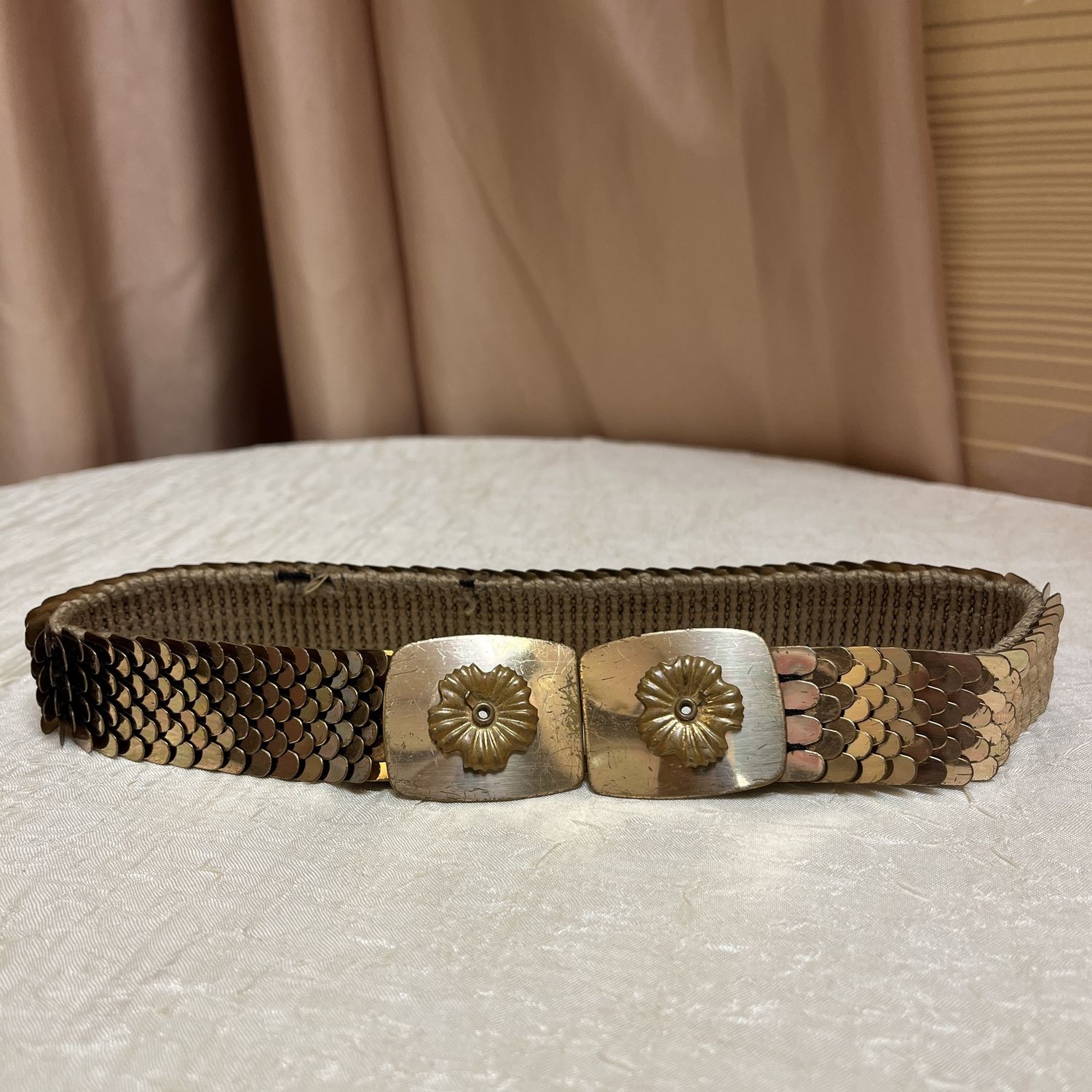 Golden Snake Scales Stretchy Belt