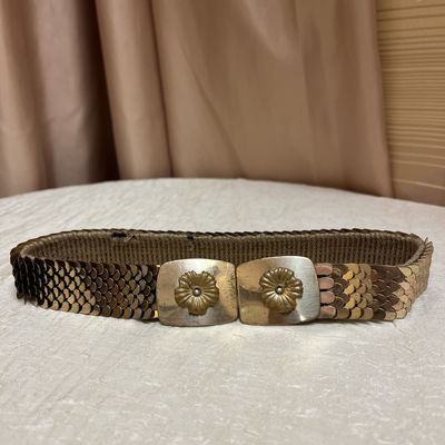 Golden Snake Scales Stretchy Belt