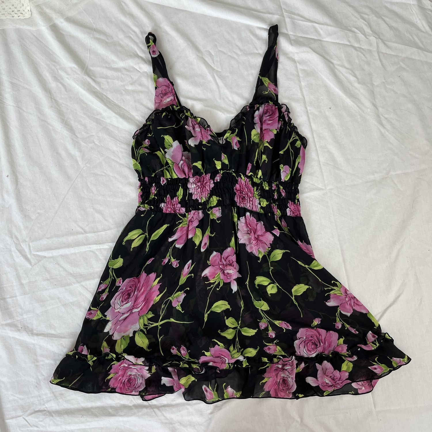 Pink + Black Transluscent Dress
