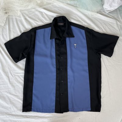 Blue + Black Collared Martini Shirt