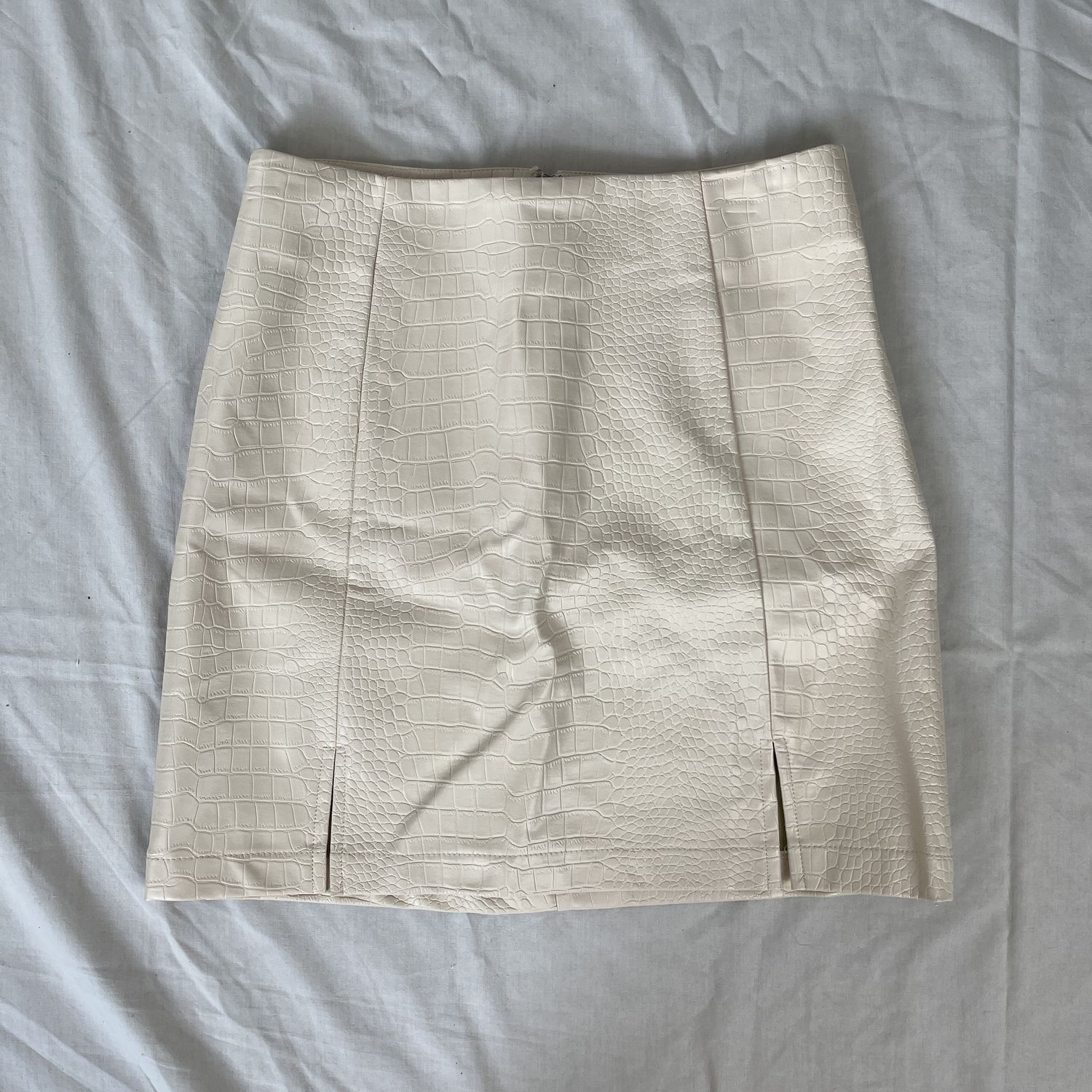 Cream Snakeskin Skirt