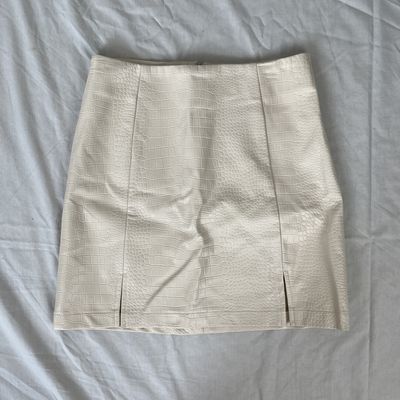 Cream Snakeskin Skirt