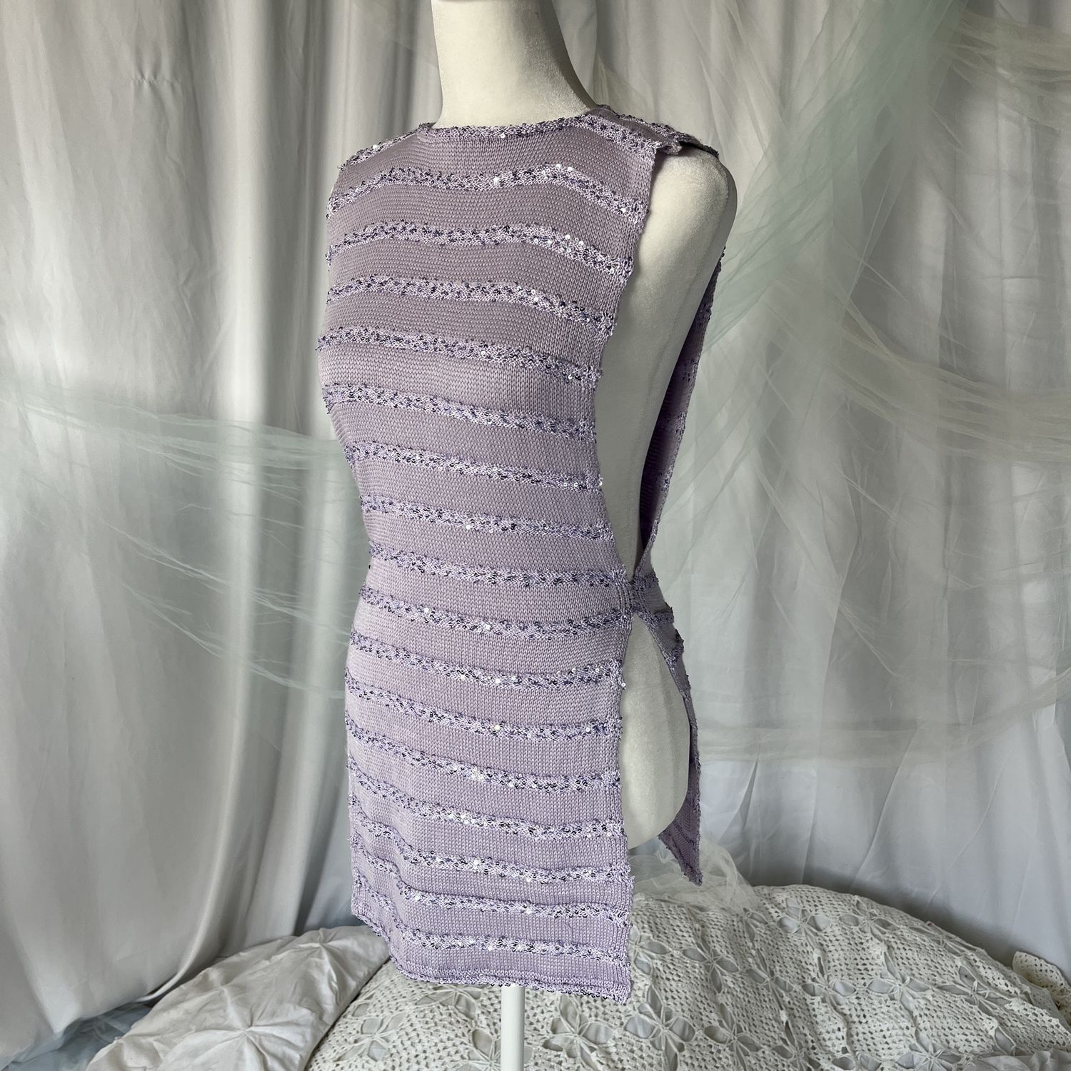 Shimmery Purple Knit Dress