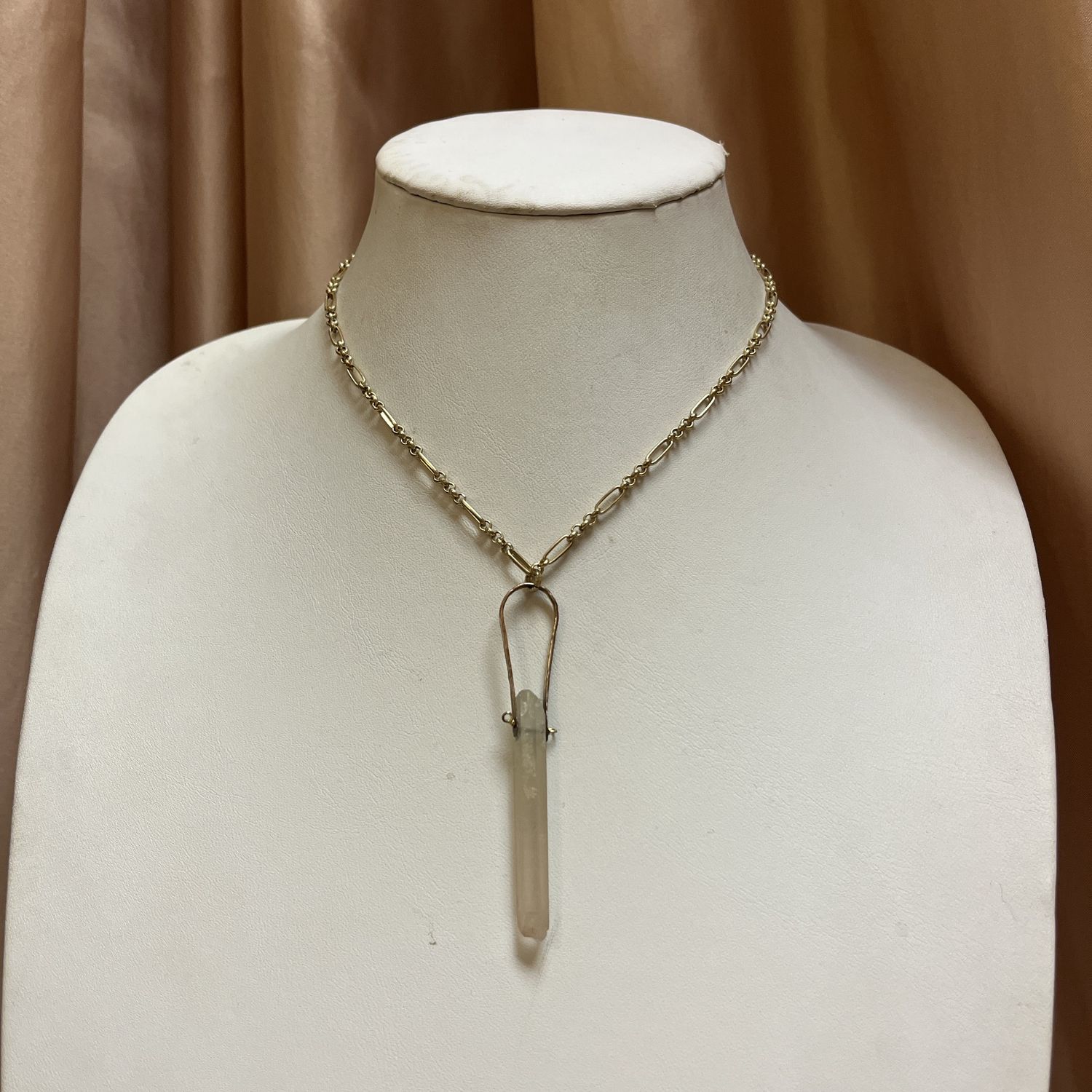 crystal shard golden necklace