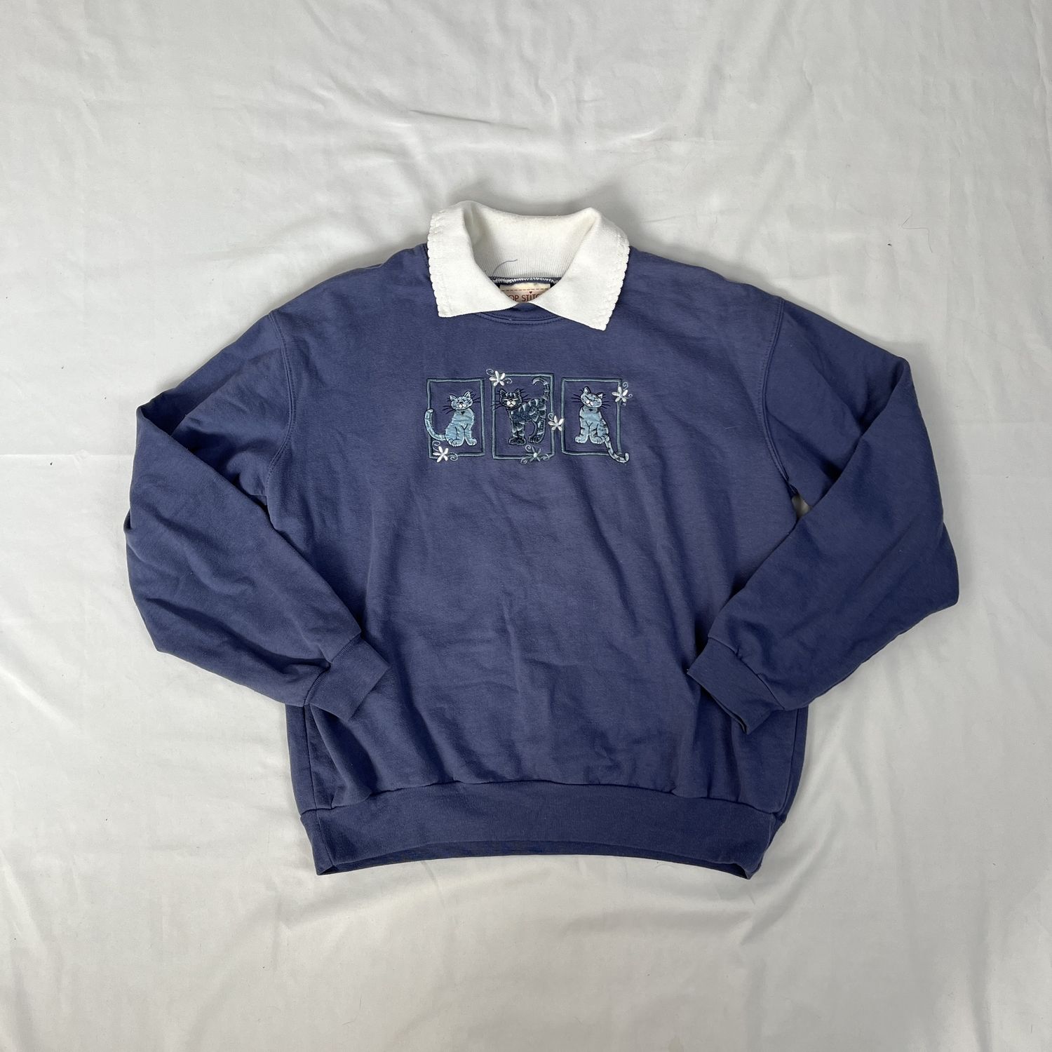 collared kitty sweatshirt