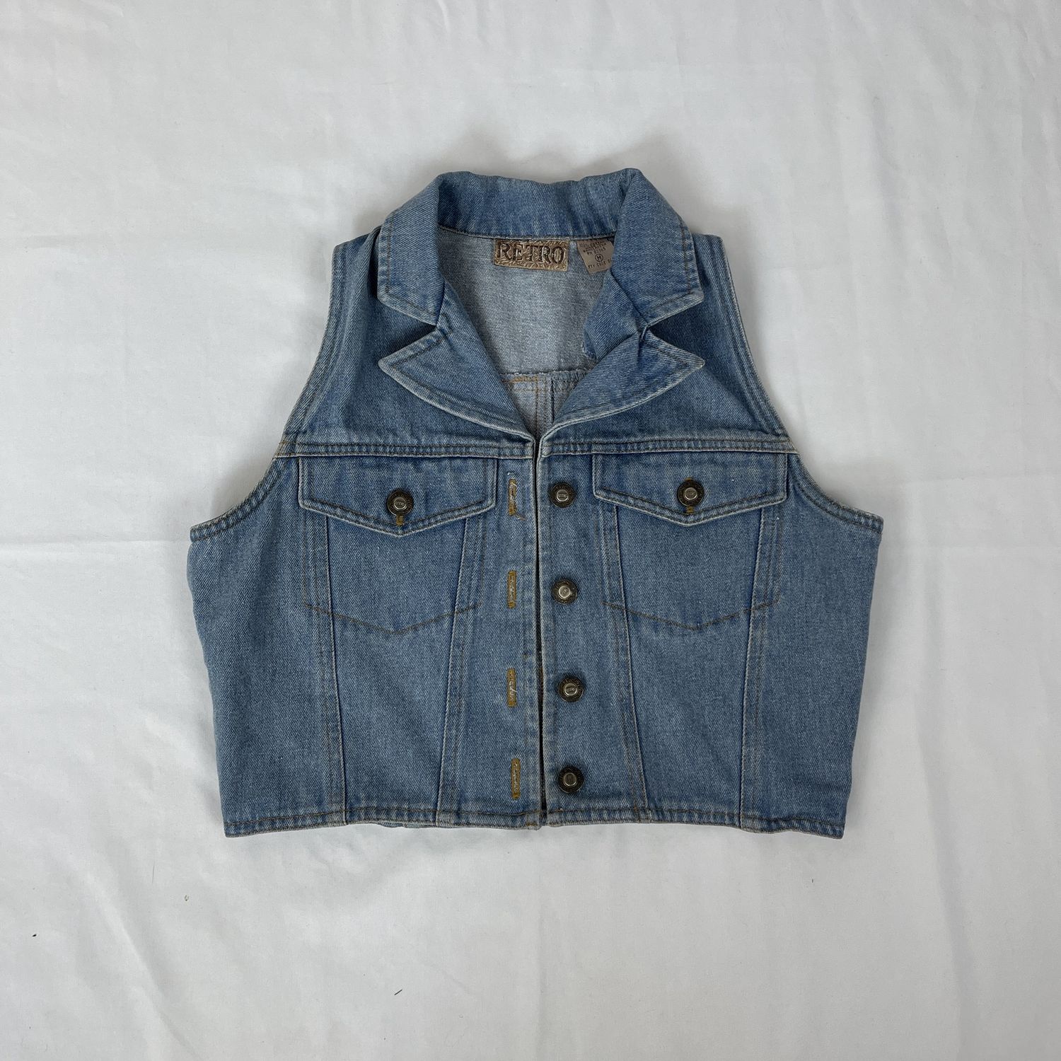 denim mini vest