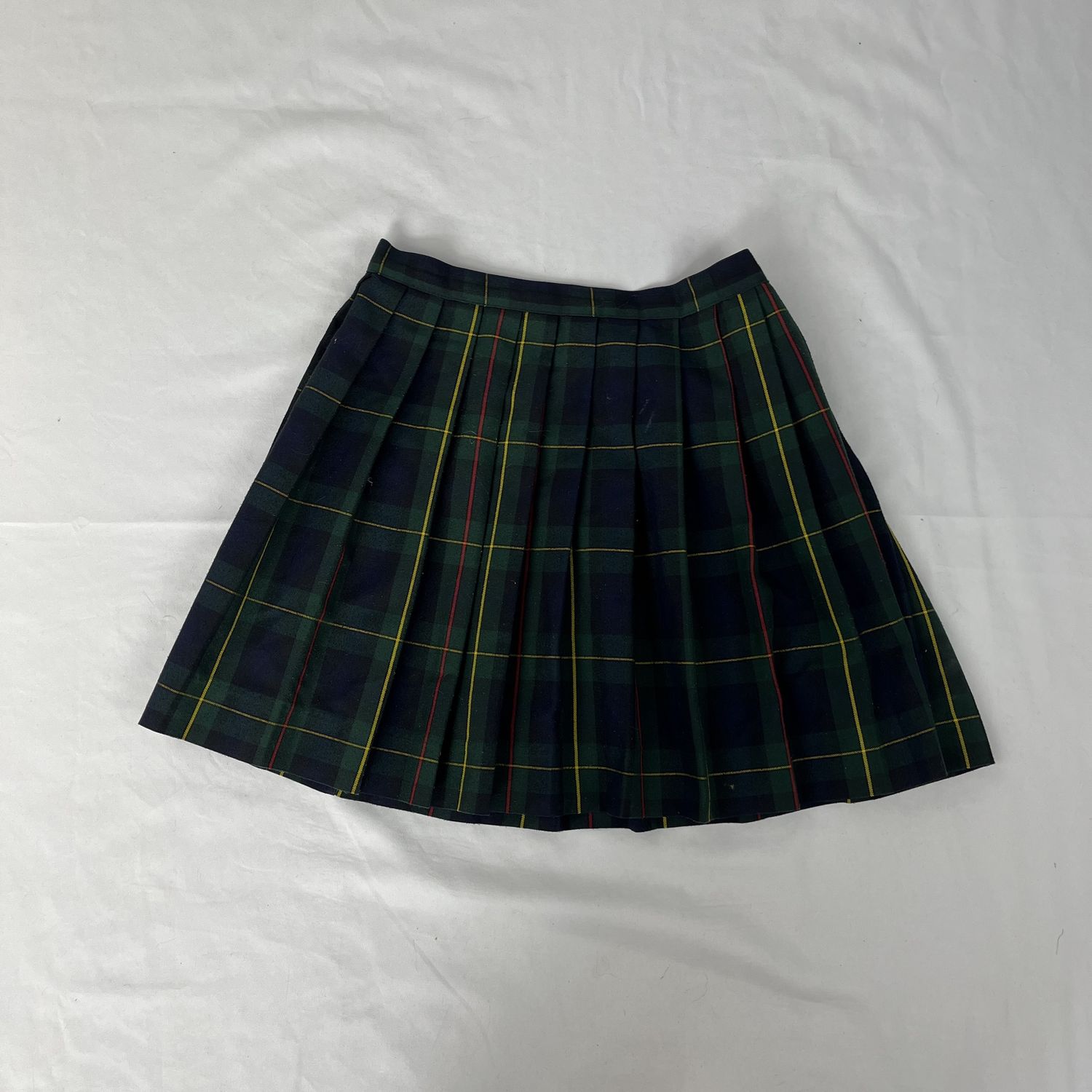 green plaid school skirt