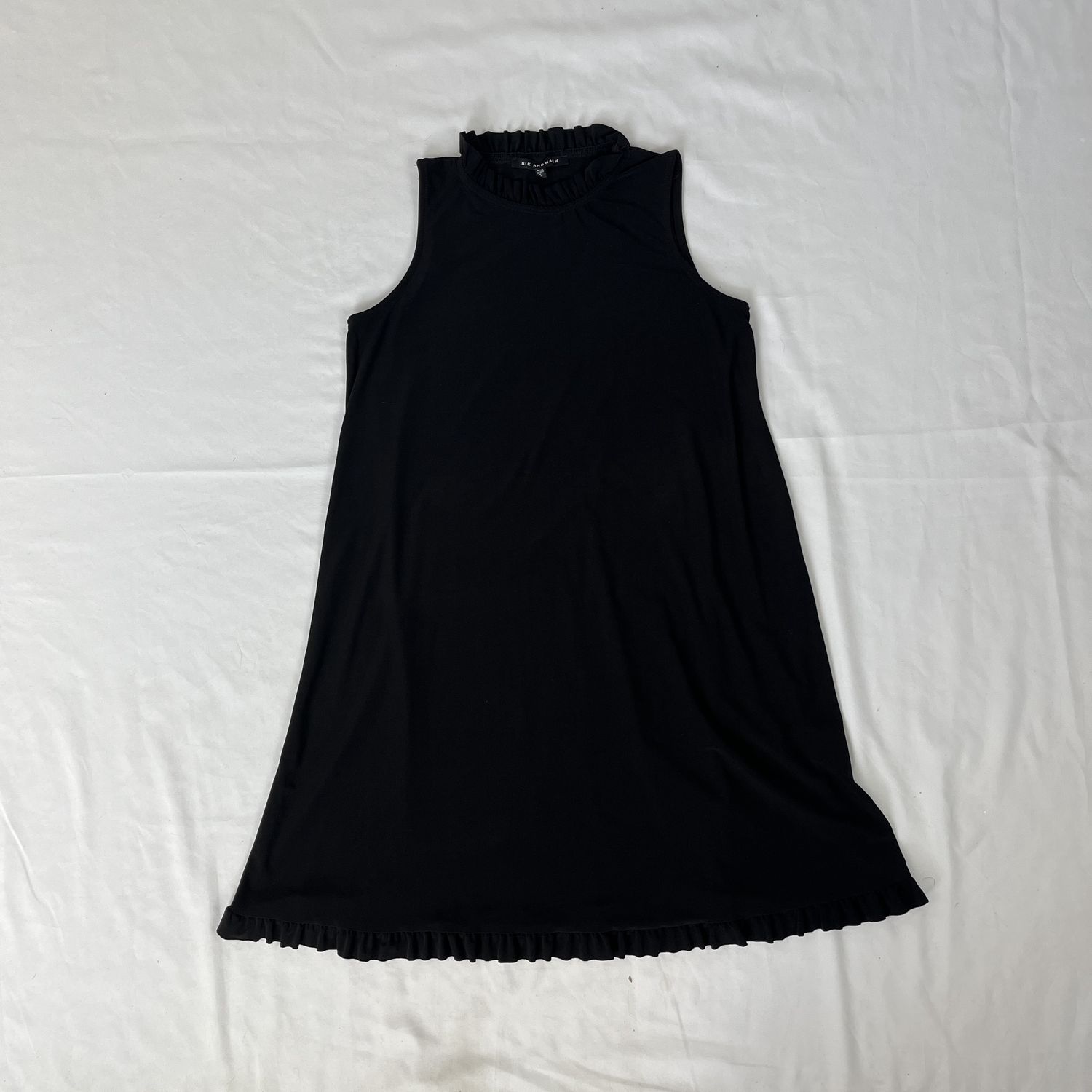 black frilled collar dress