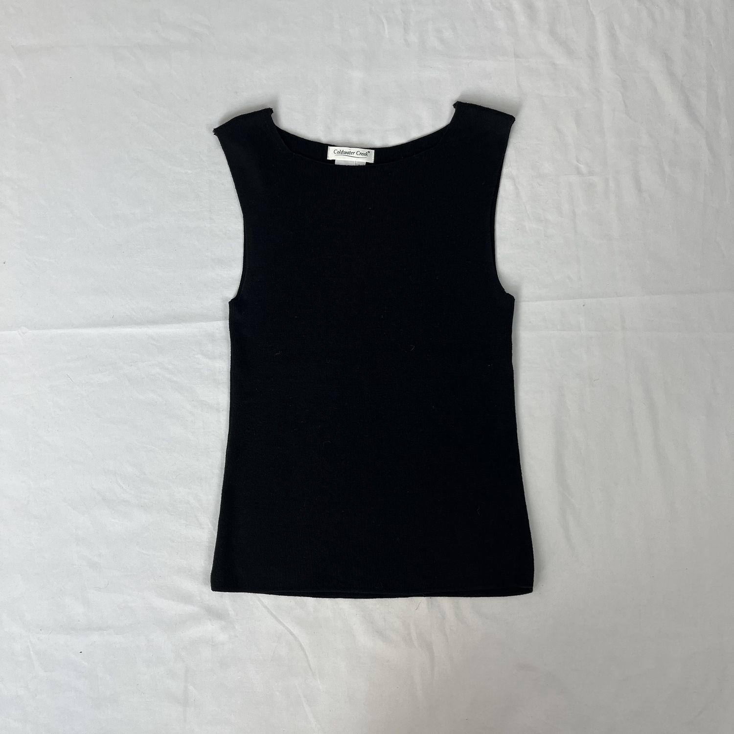 stretchy black knit tank
