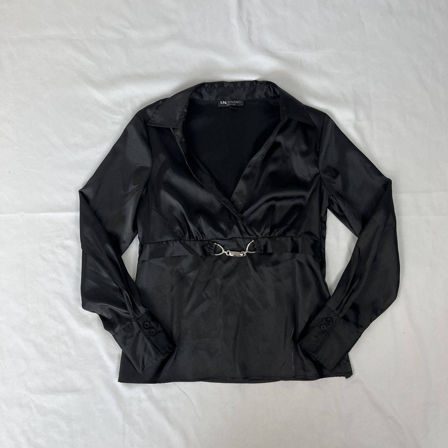 silky black interlocked top