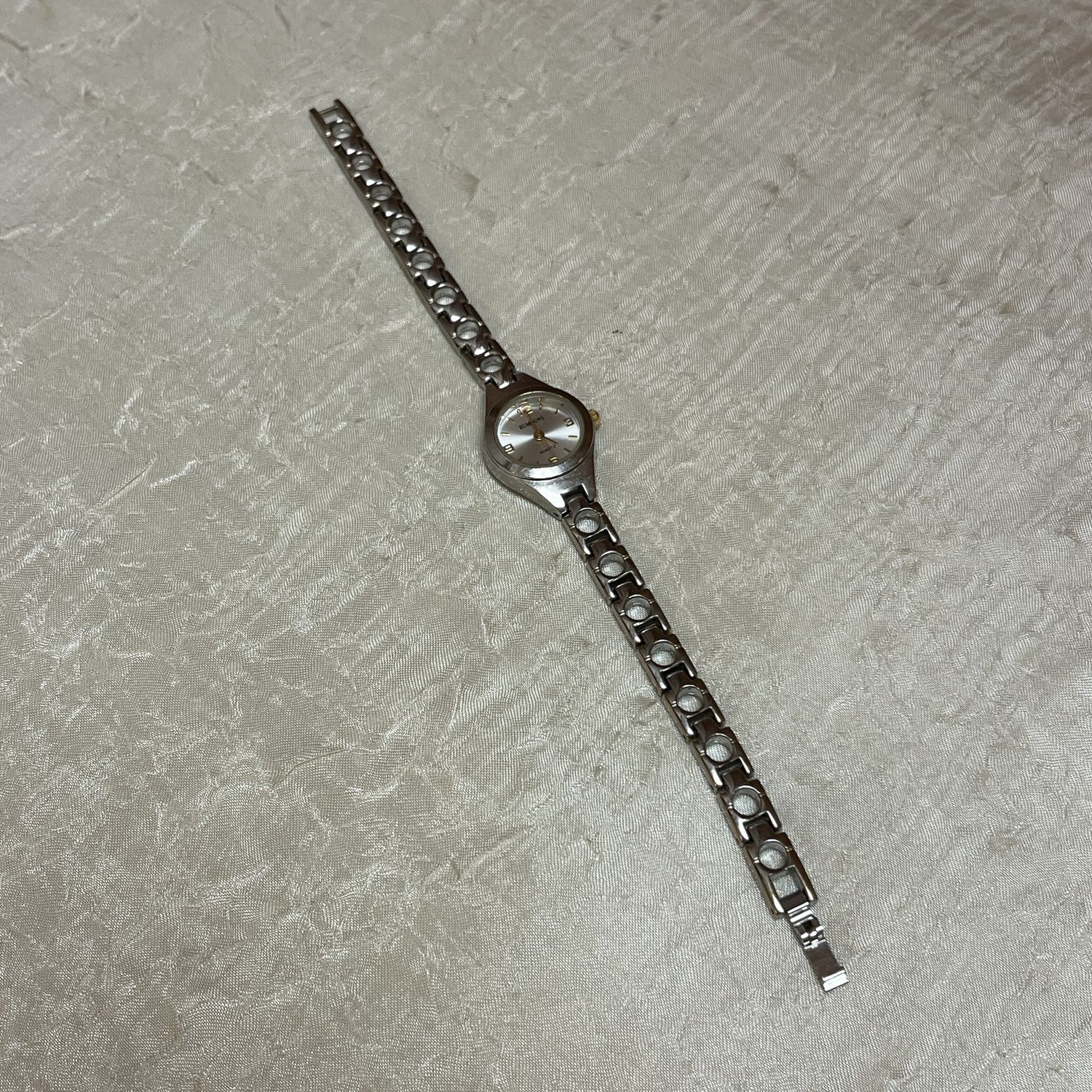 dainty silver chain watch