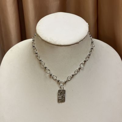 silver summer bouquet necklace