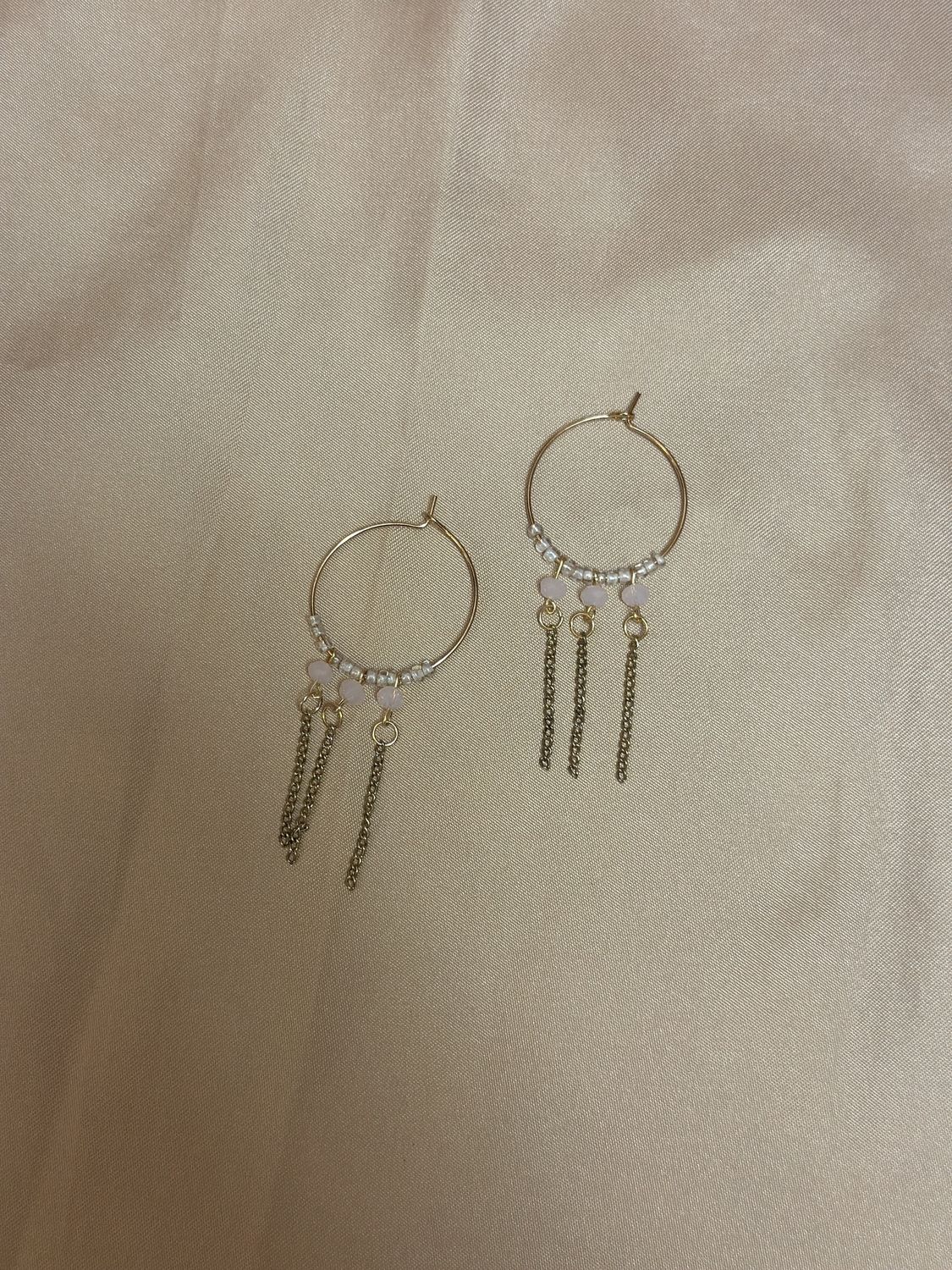 pink hoop earrings