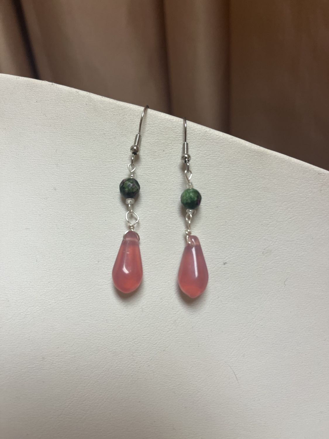 Pink drop earrrings