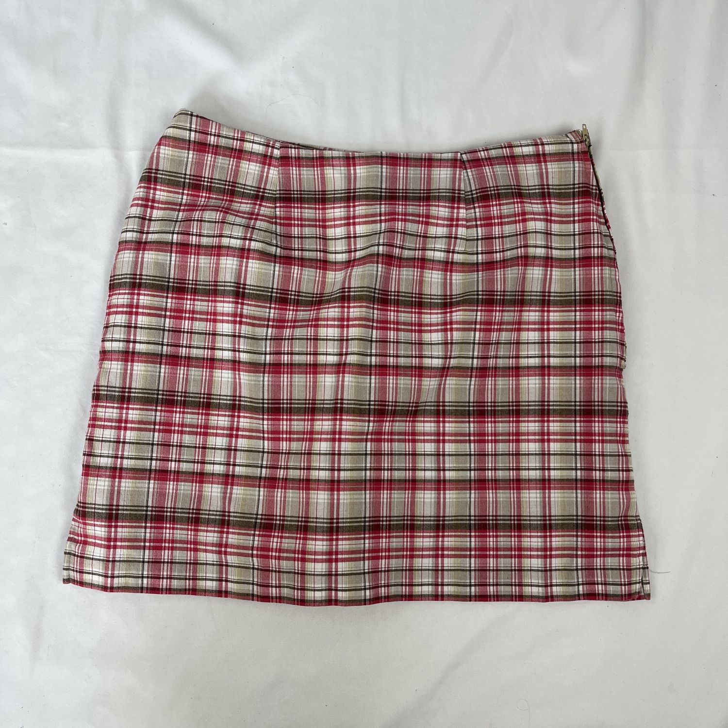 Red plaid mini skort