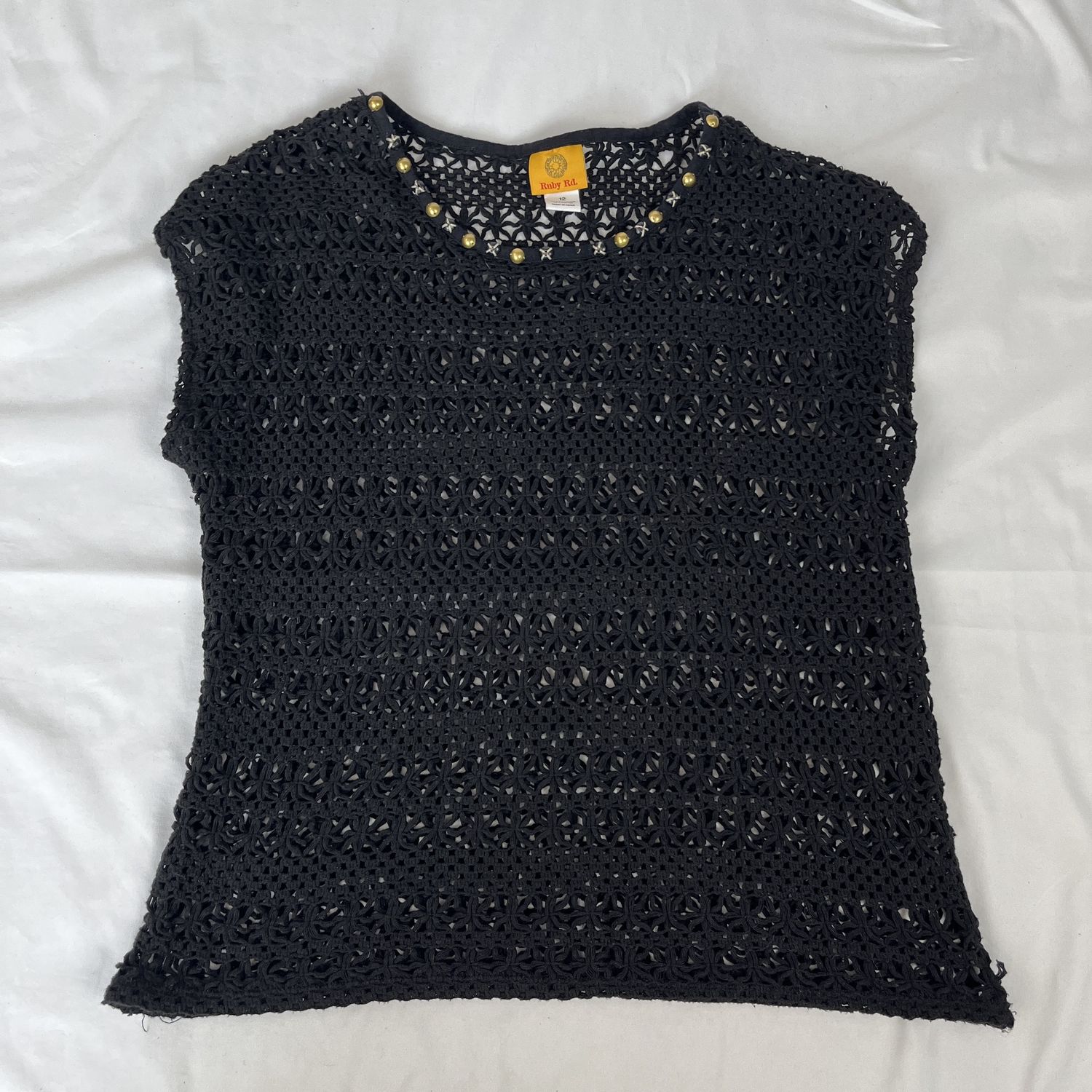 Black knit beach tank
