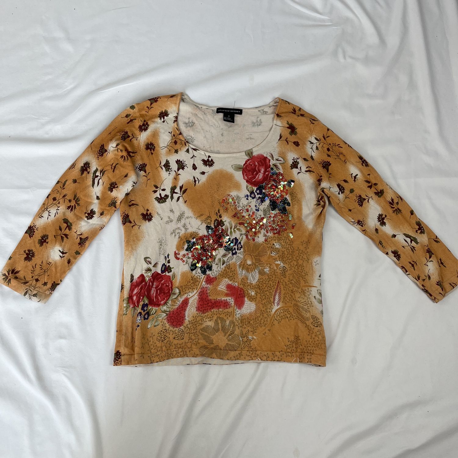 orange ombre sequin top