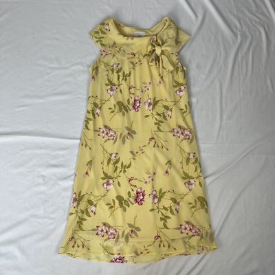 yellow bow collar dress
