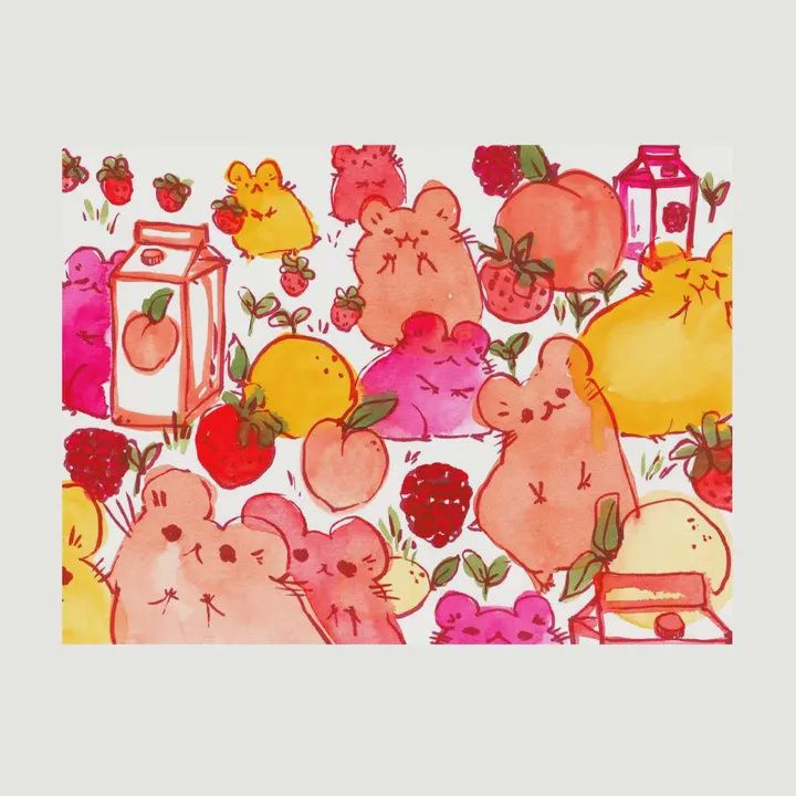 Print- &quot;Citrus Berry Hams&quot;