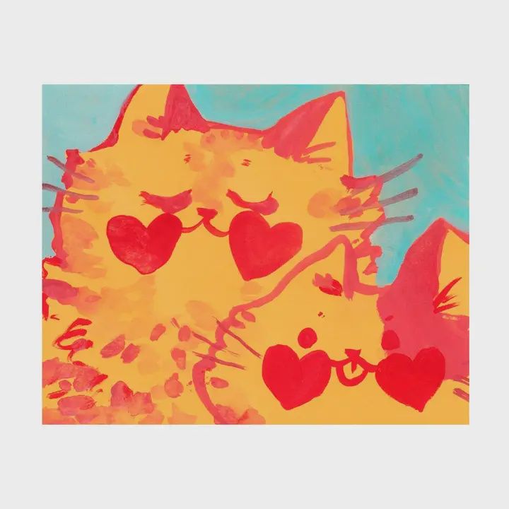 Print- &quot;Heart Cats&quot;