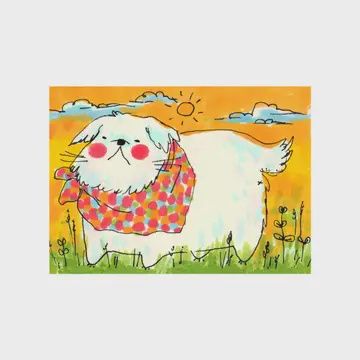 Mini Print- &quot;Pup with Bandana&quot;