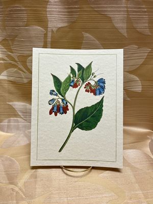 blue vintage flower print