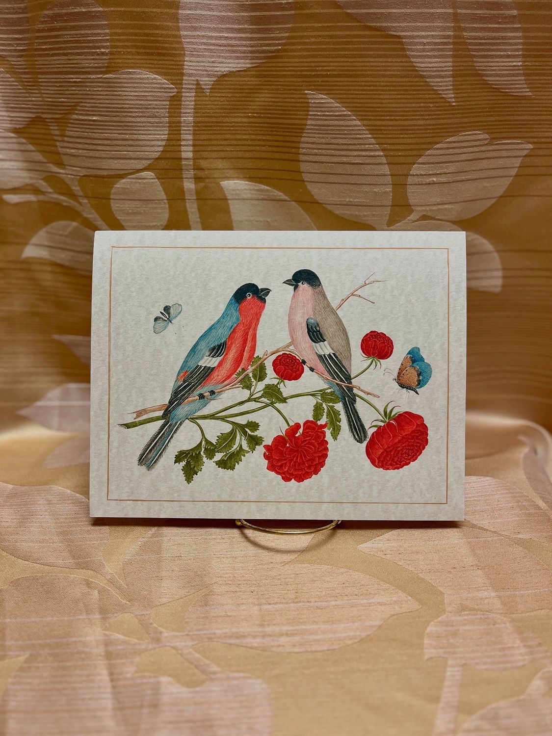 pink bird vintage print