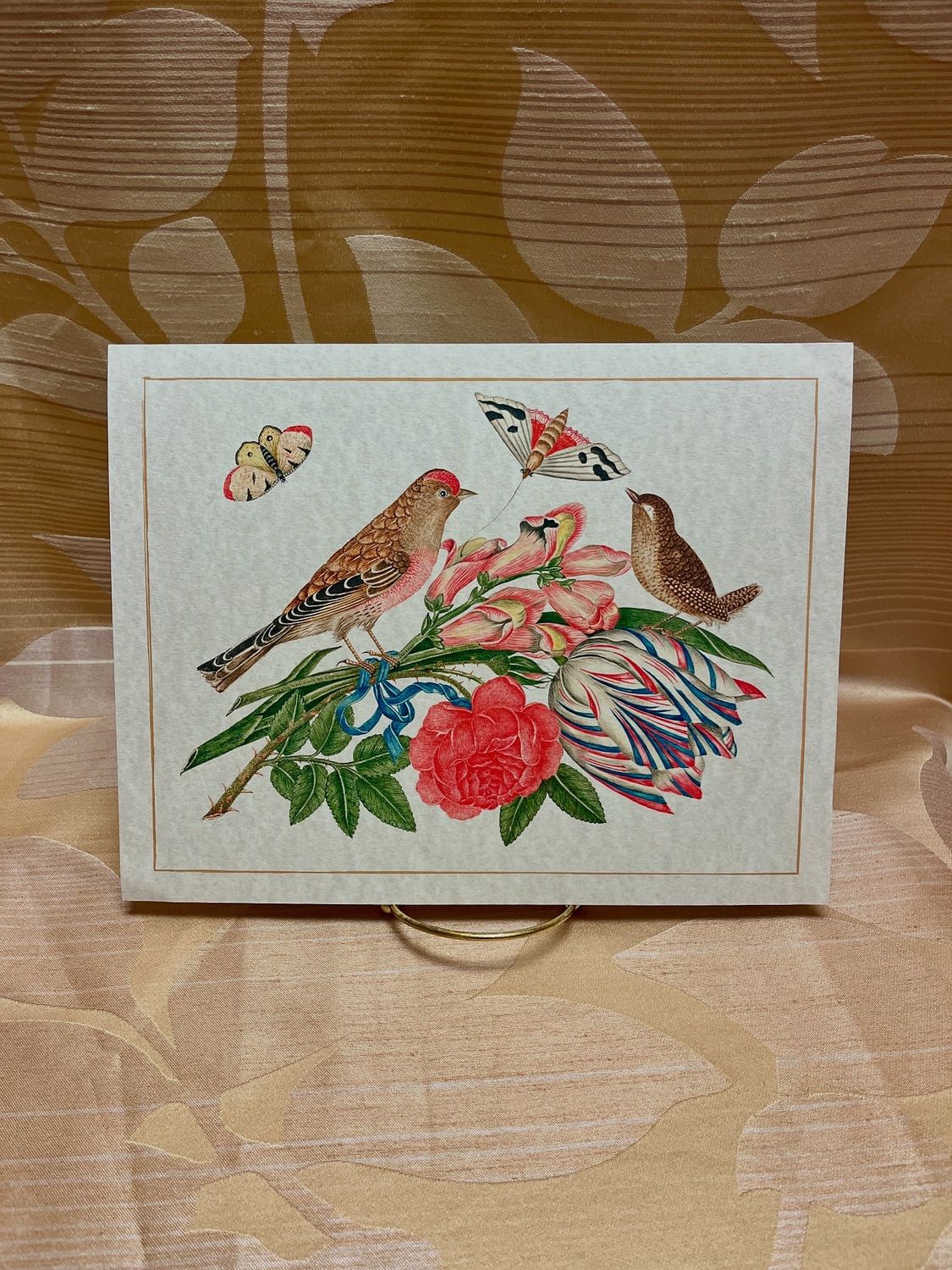 brown bird vintage print