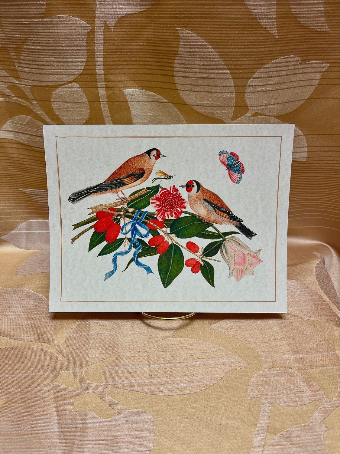 orange bird vintage print