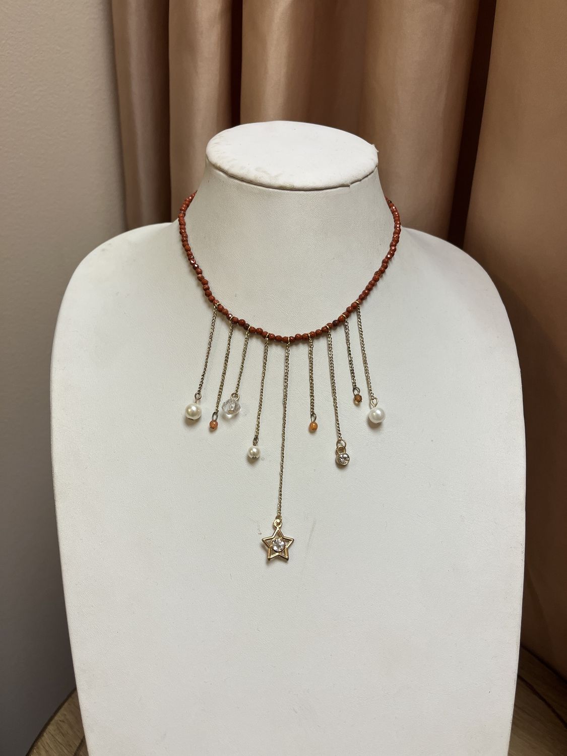 orange drop star necklace