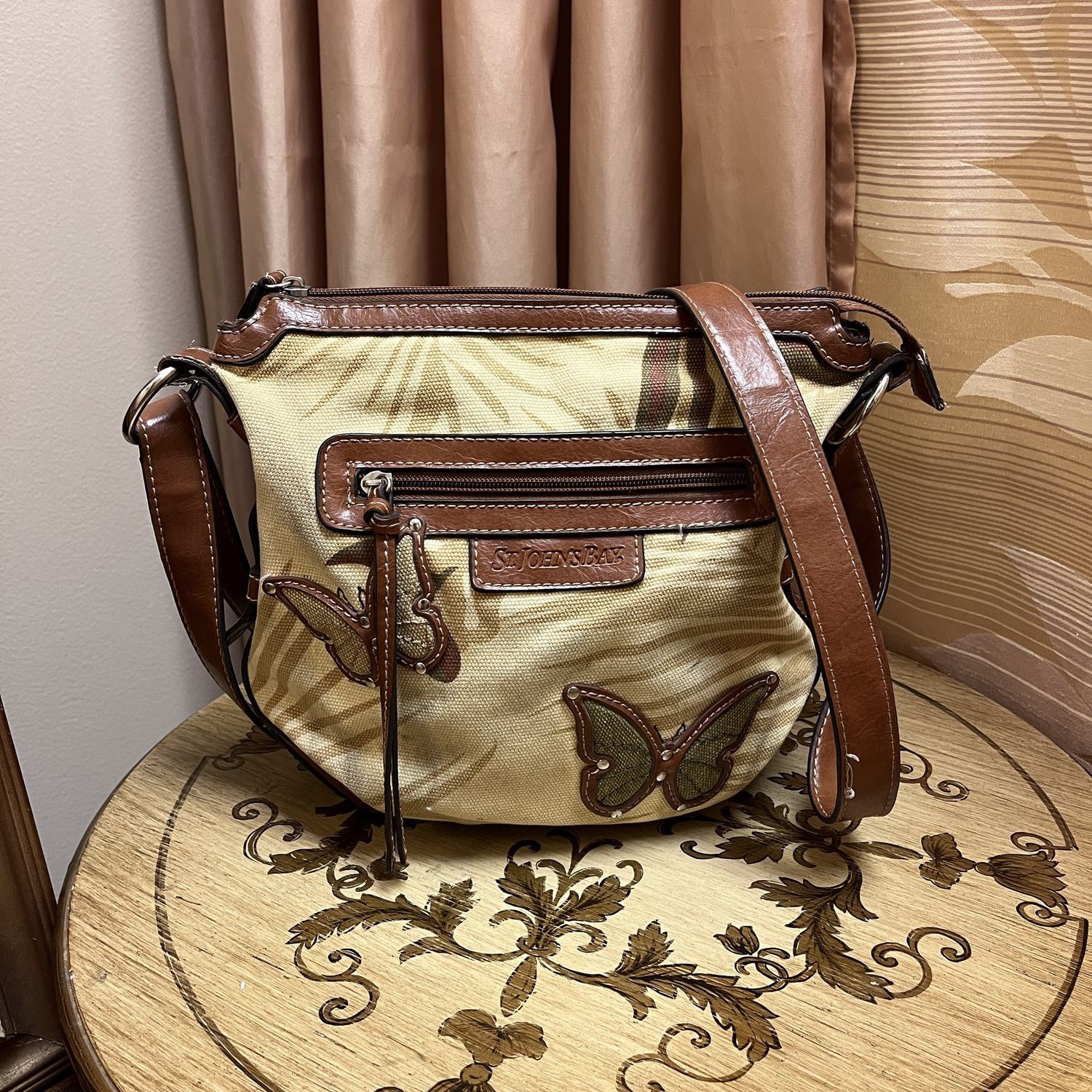 rustic butterfly crossbody bag