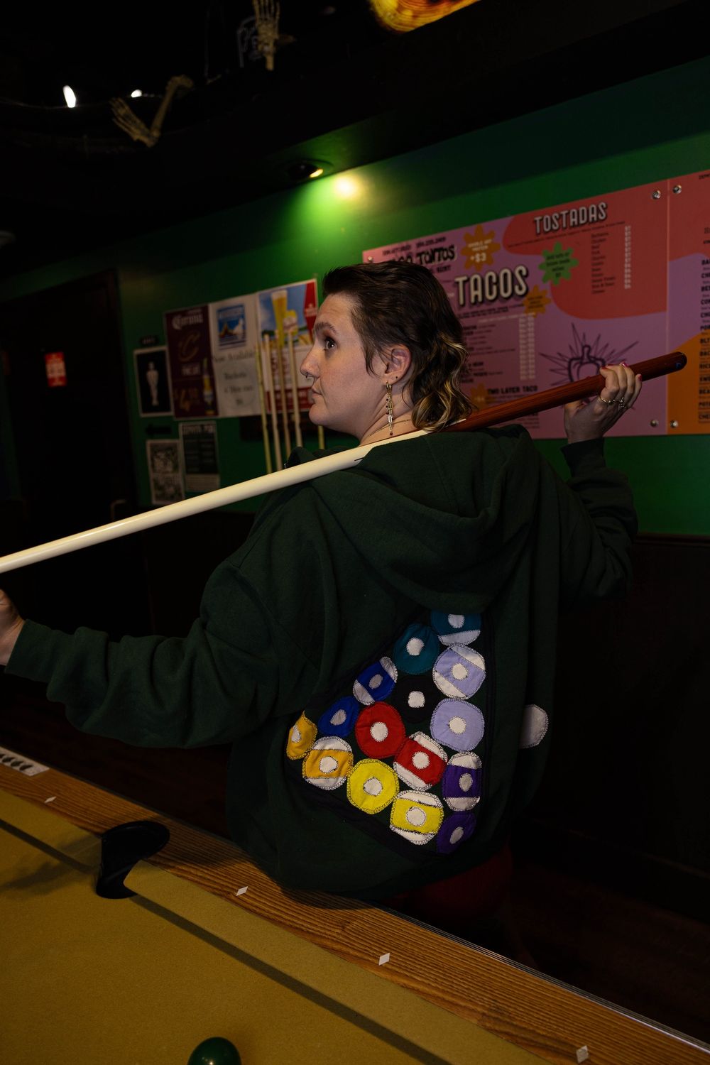 racked pool ball zip up