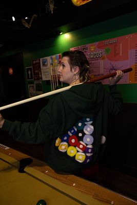 racked pool ball zip up