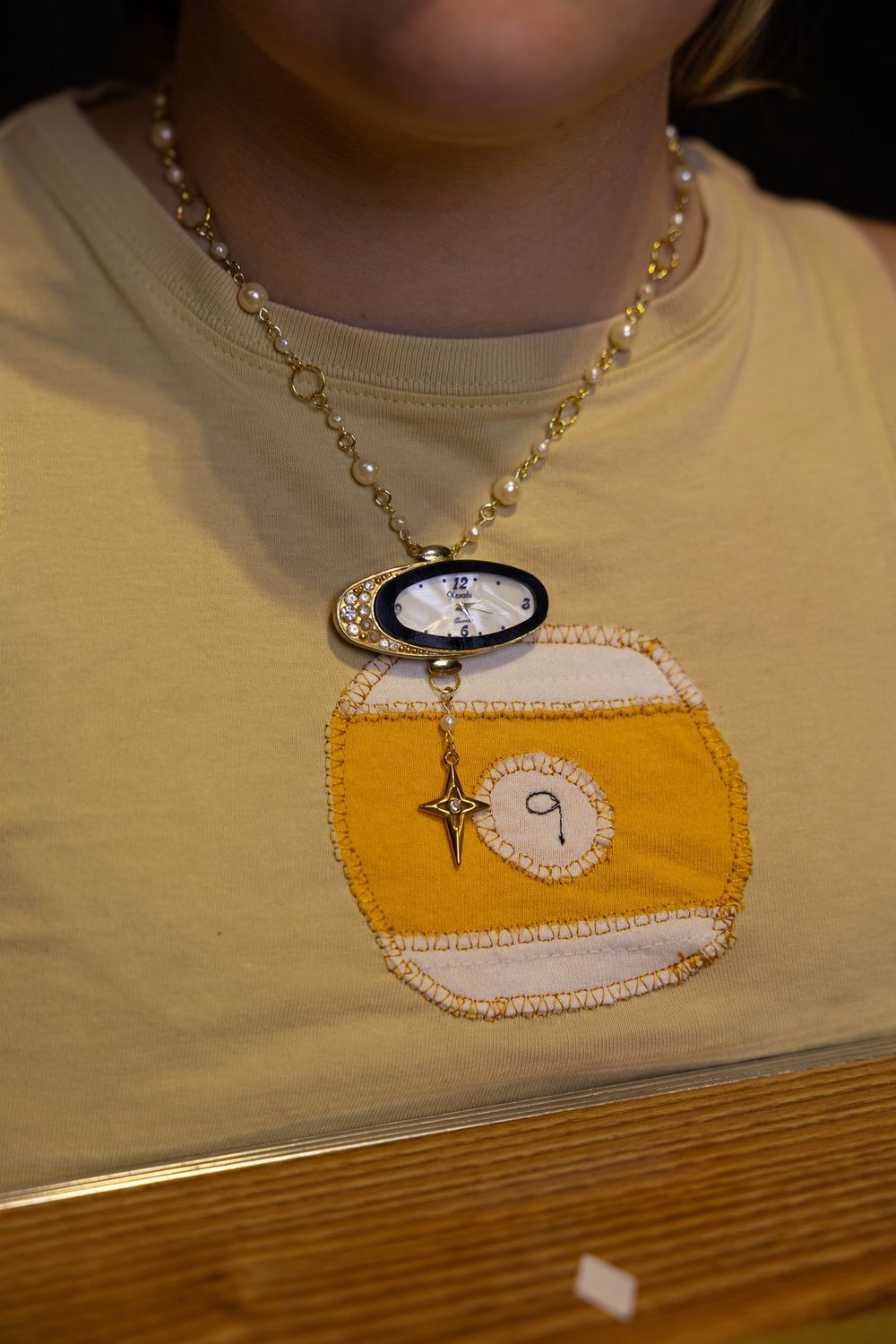 mid century watch necklace