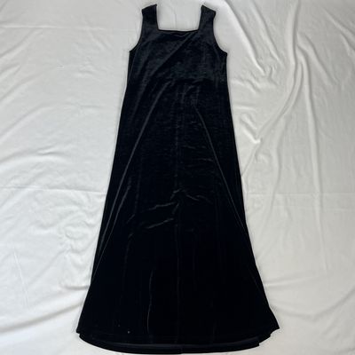 Black velvet tank dress
