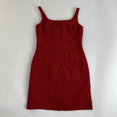 red elegant cocktail dress