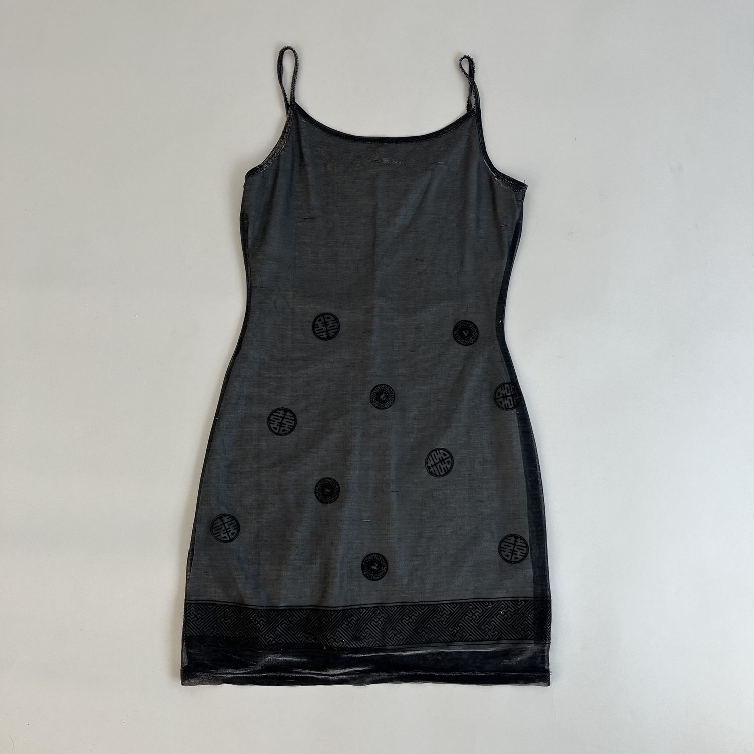 reflective black tank dress