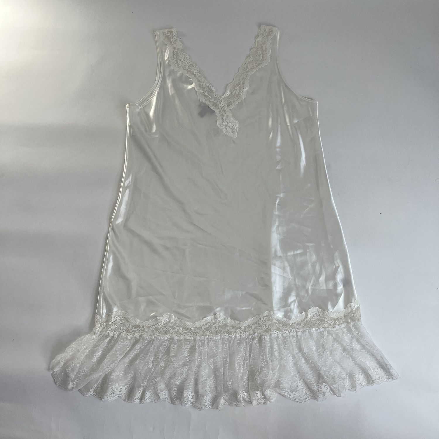 white lace trim slip