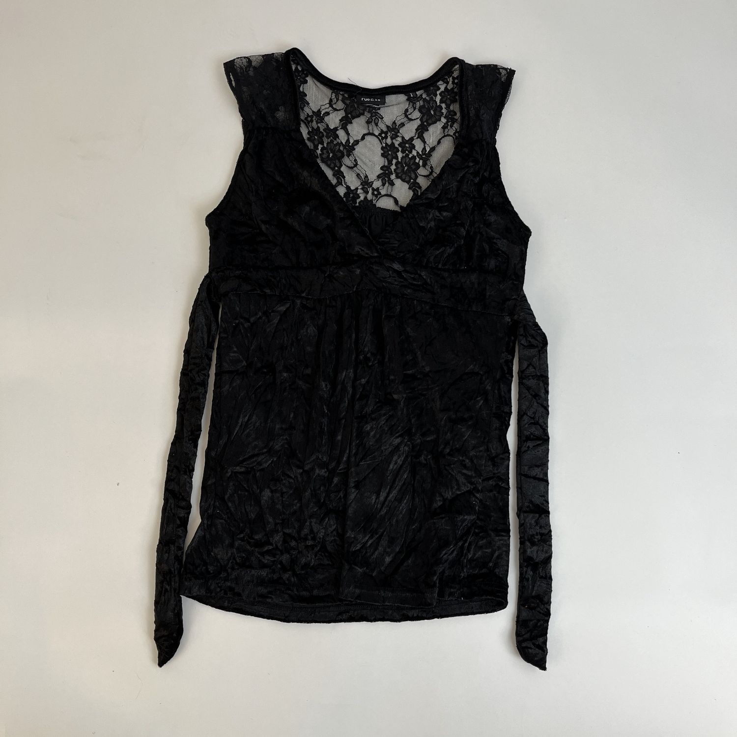 crushed velvet lace tank