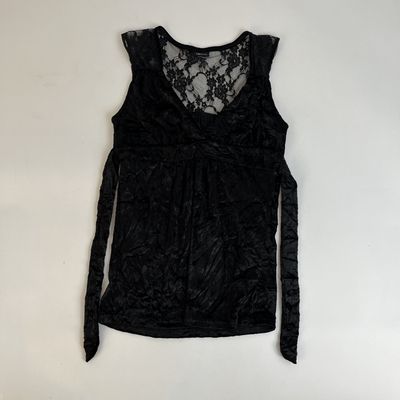 crushed velvet lace tank