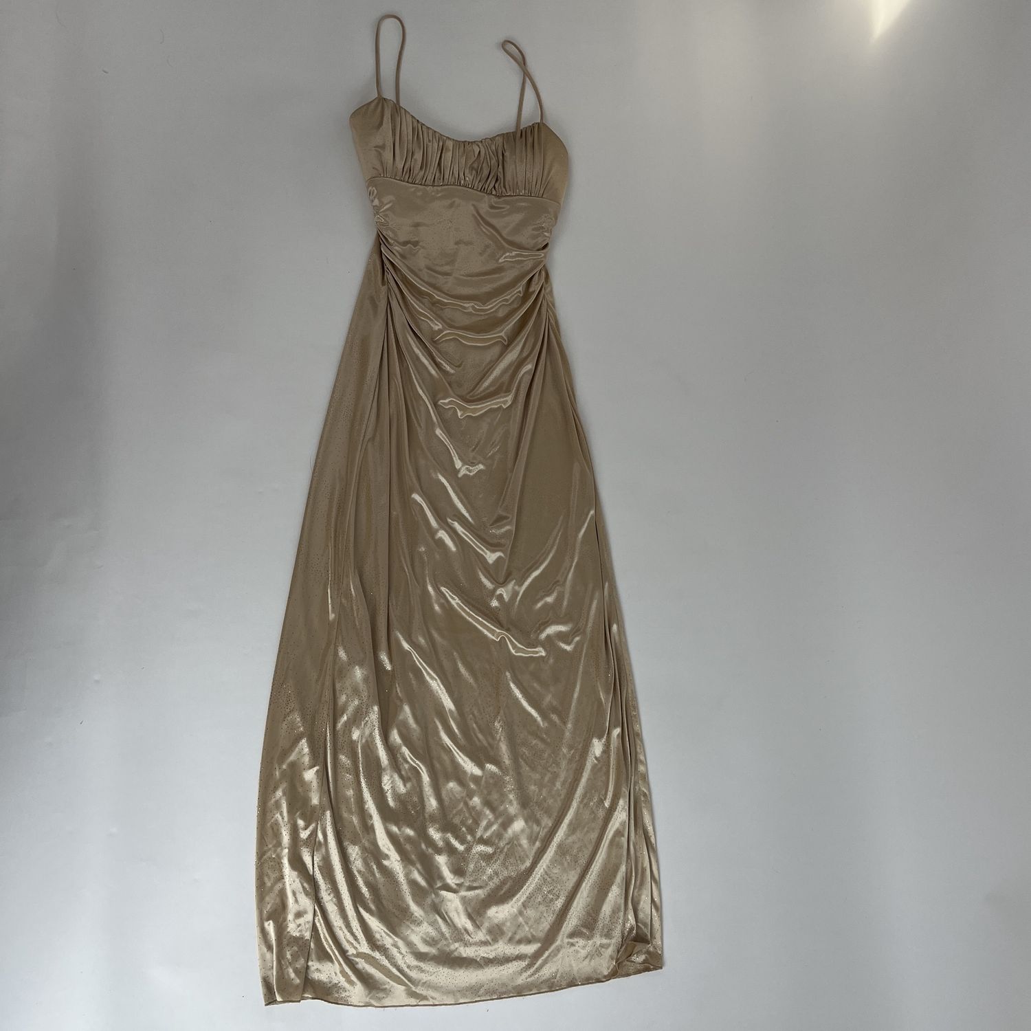 tan glitz &amp; glam gown