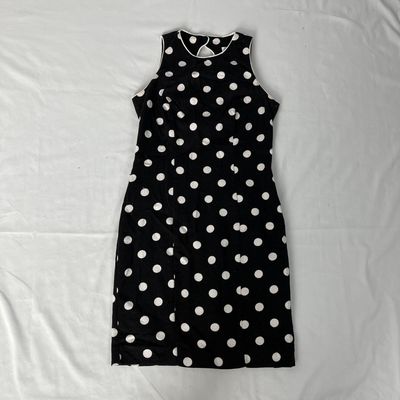 black &amp; white polka dot dress