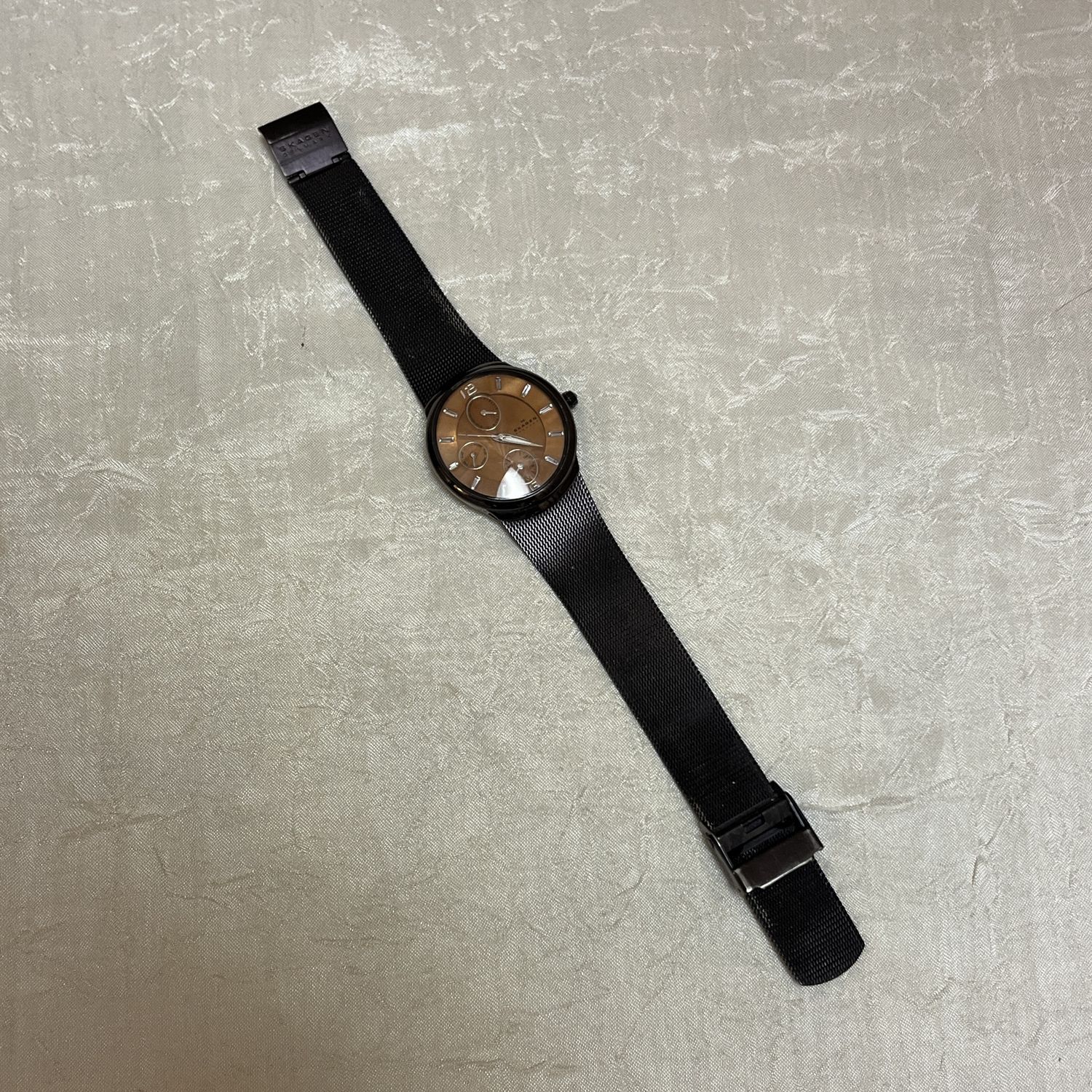Orange faced black watch