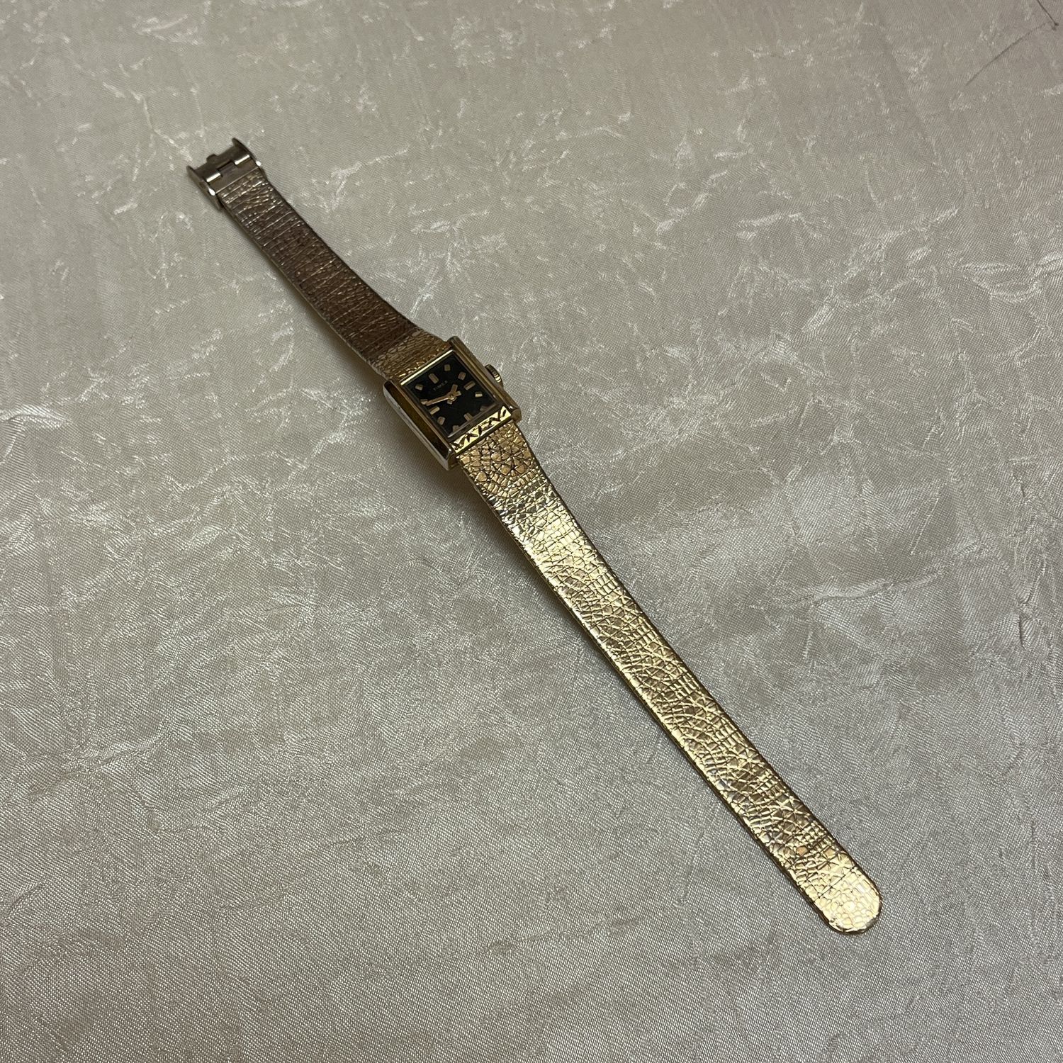 chunky square gold watch