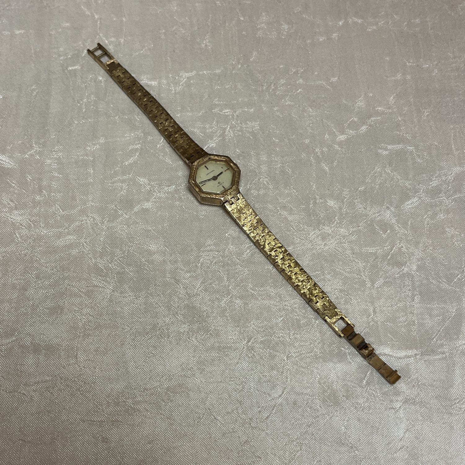 mini octagon gold watch