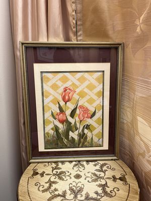 fenced tulip painting