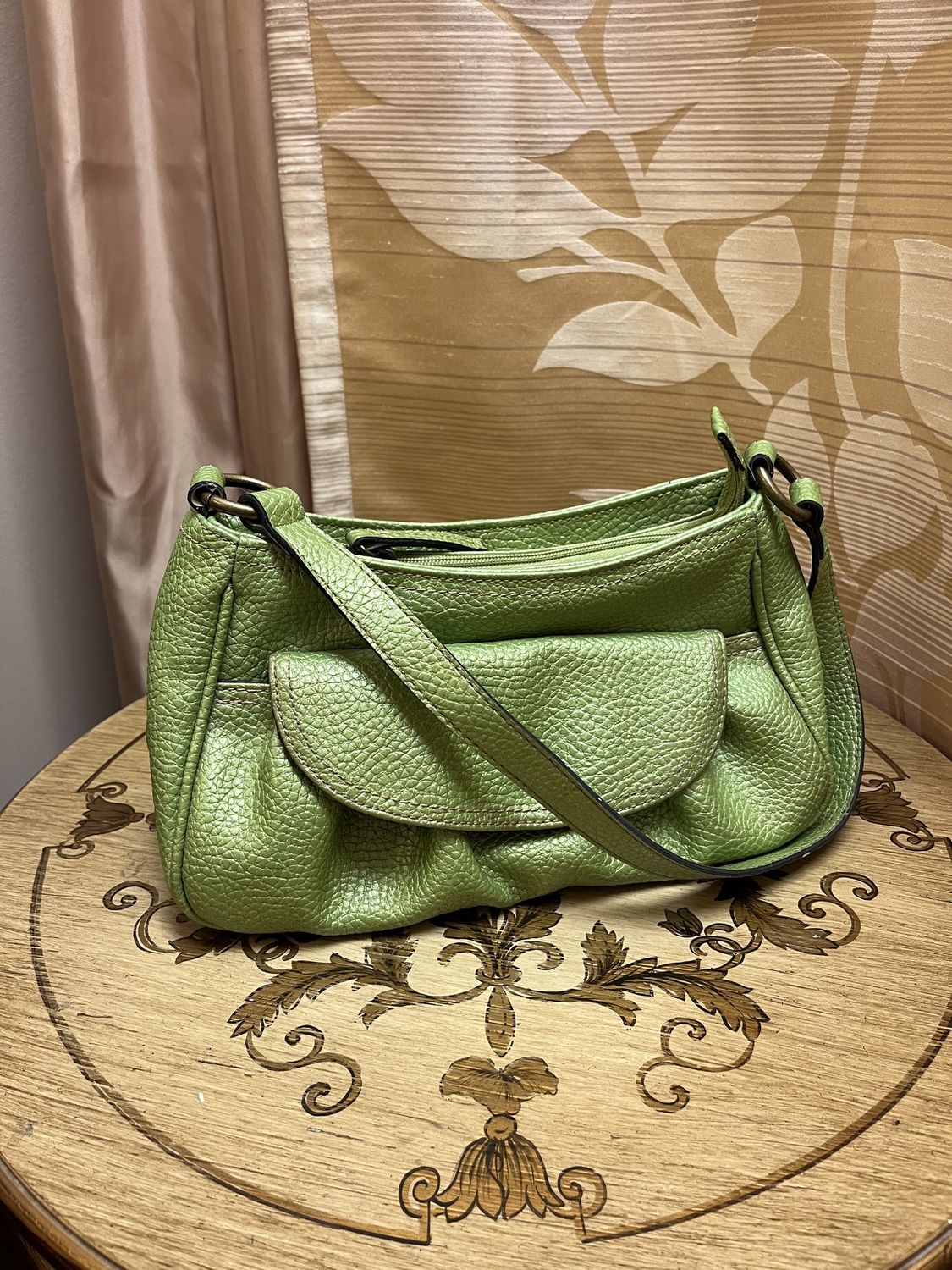 shiny green bag